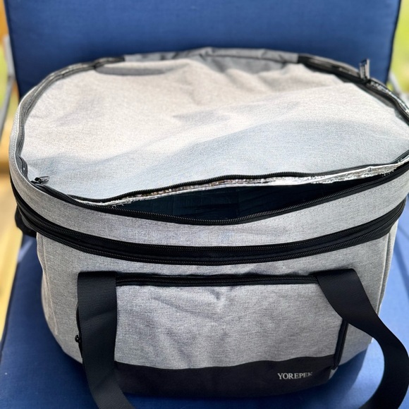 Gray and Black Duffel Bag with Sleek Design and Ample Storage - Picture 2 of 5